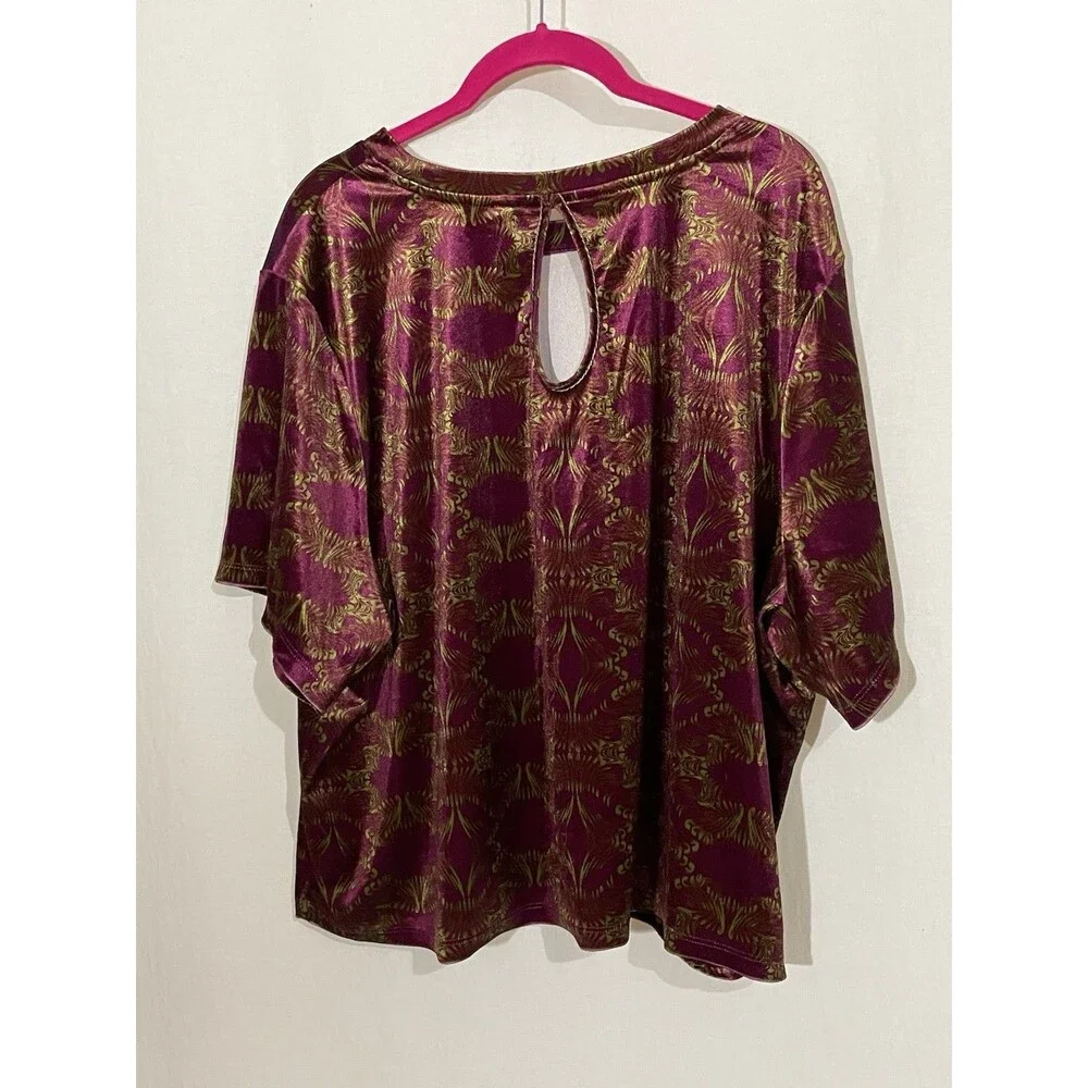Savage X Fenty Women's Psychedelic Velvet Sleep Set Size 2X Purple Green